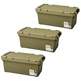 【3個セット】アイリスオーヤマ 収納ボックス コンテナ 収納ケース キャンプ用品 屋外収納 TRAILBOX 800 TRB-800 57L カーキ
