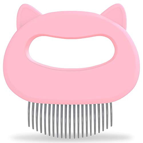 Image of Cat Grooming Comb - Pink Massage Comb - Light Hair or Fur Removal Soft Dematting Detangling and Deshedding - Pet Shedding Remover Tool for Cats Dog Rabbit