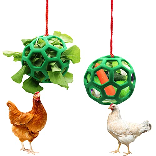 2pcs Chicken Vegetable Feeder Ball Hanging Feeding Toy, Poultry Fruit