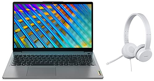 Image of Lenovo IdeaPad Slim 3 (2021) Intel i3 11th Gen 15.6 inches FHD Thin & Light Laptop (8GB /512GB SSD /Windows 10 Home /MSO /Grey /1.65Kg), 82H801FKIN 110 Stereo USB-A Headset with Noice Cancellation