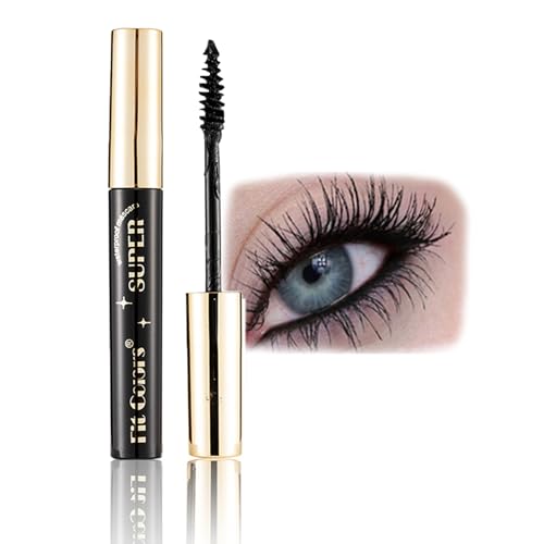 Waterproof Black Mascara - 4D Silk Fiber Extra Long Volumising Colorful Mascara - Thick & Voluminous Lash - Suitable for Sensitive Eye,Smudge-proof Thick for Eye Makeup