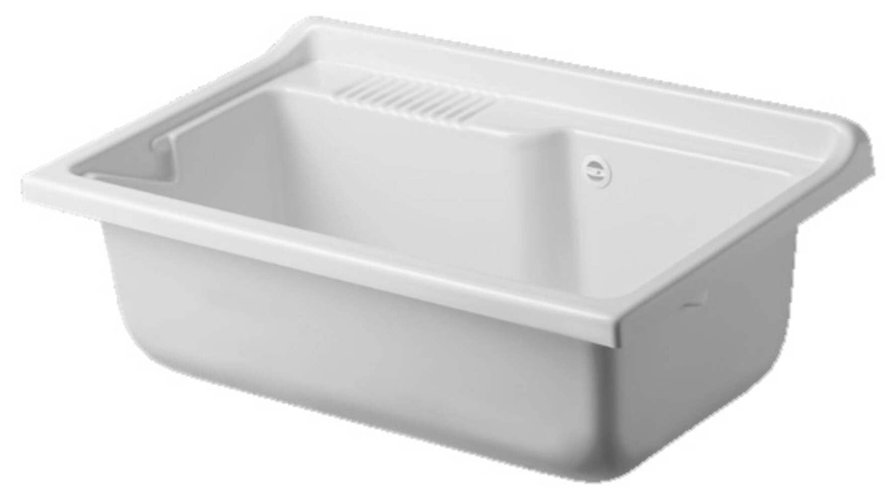 Negrari Arcobaleno Lavatoio Interno Misura 80x50 L80 P50 H85 cm Bianco Mobile Nobilitato Idrofugo Legno Vasca Resina Asse Lavaggio Polipropilene Sifone Autopulente Troppopieno Piedini Regolabili