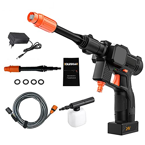 GJXJY Nettoyeur Haute Pression sans Fil, Pistolet Nettoyage Voiture Fonction Auto-amorçante, avec Batterie et Chargeur pour Les Voitures, Le Nettoyage des Sols, L'arrosage du Jardin