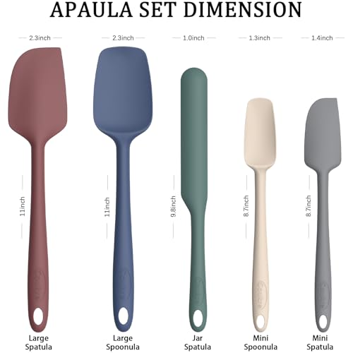 image for Coukre Silicone Spatula Set of 5,High Temperature Resistant, Food Grad