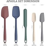 Coukre Silicone Spatula Set of 5,High Temperature Resistant, Food Grade Silicone, Dishwasher Safe, for Baking, Cooking (Pure Colorful A) - Image 3