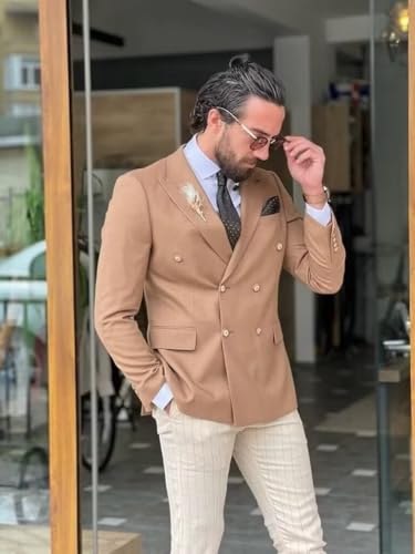 Men Casual Blazer Jackets Slim Fit Suits Jacket Babyblue Business Sports Coat Two Button Size50,5XL3