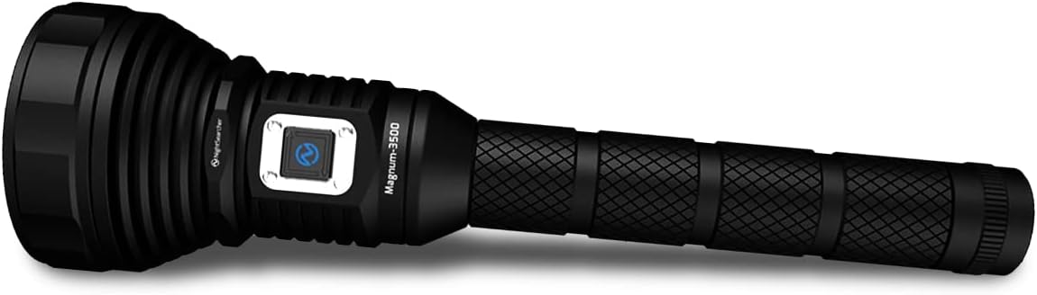 NightSearcher Rechargeable Torch - Magnum 3500 Flashlight - Super Bright Torch, 3500 Lumens High Powered Torch, Rechargeable LED Hand Torch
