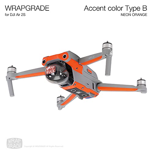 Skórka Wrapgrade kompatybilna z DJI Air 2S | Kolor akcentujący B (NEON ORANGE)