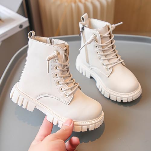 Girls Ankle Boots Lace Up Waterproof Combat Boots Side Zipper Ankle Booties for Toddler/Little Kid/Big Kid2