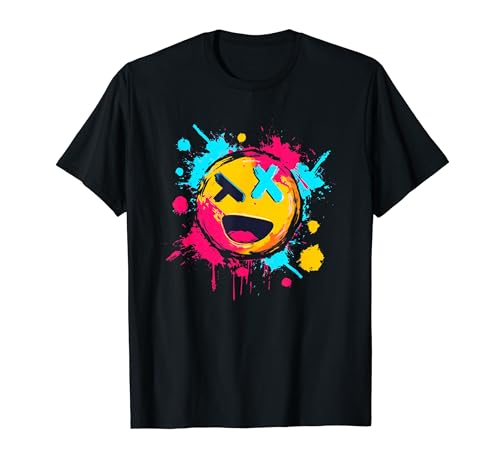Bonitos colores salpican con disfraz de sonrisa sonriente Camiseta