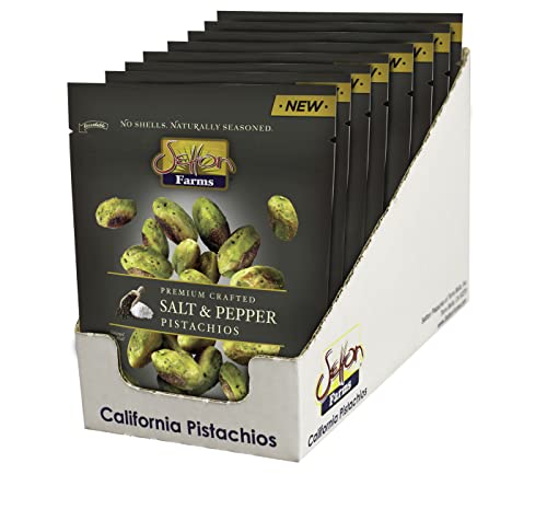 Image of Pistachios Seasoned Shelled Kernels, Salt & Pepper, 2.5 Ounce Bags, Pack Of 8, Kosher