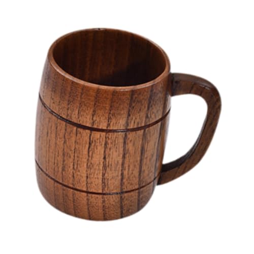 EIOLWJIEO Chope à bière, verre à boisson traditionnel, tasse thé polyvalente pour boissons chaudes, jus, café, sans anse. Taille S, Brun, M avec poignée