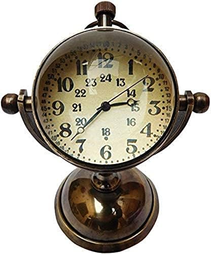 NAVIGATORS Brass Antique Desk & Shelf Clock Compass Marine Analog Clock Nautical Gifts Decor