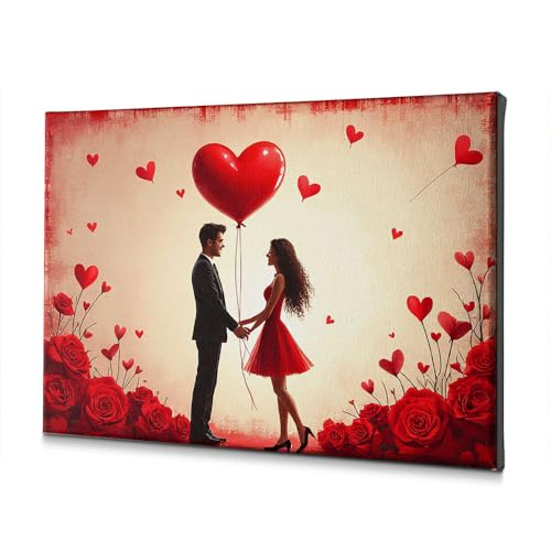 Roses rouges tableau sur toile premium suspension murale art