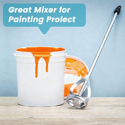 Rührquirl Länge 400mm 2PCS, Farbrührer und Mörtelmischer, aus verzinktem Stahl mörtelrührer Sechskant-Schaft, Mörtelmischkorb, für Klebstoffe, Farbe, Zement, Beton, Kleber, Putz Gips Farben