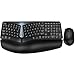 Ergonomic Wireless Keyboard Mouse Combo, MK835 Wave Keys Bluetooth/2.4G Split Design Ergo Keyboard with Cushioned Palm Rest, Multi-Device, Rechargeable, for Multi-OS, Windows