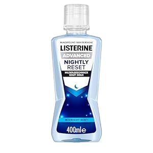 LISTERINE Advanced Nightly Reset milder Geschmack (400 ml), Mundspülung zur Reminalisierung des Zahnschmelzes, bekämpft über Nacht die Spuren des Tages und reinigt tiefenwirksam