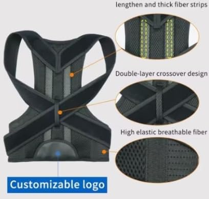 Miniatura 5 de Back Brace Posture Corrector for Men, Back Straightener Posture Corrector, Scoliosis and Hunchback Correction, Adjustable Posture Trainer (Black,