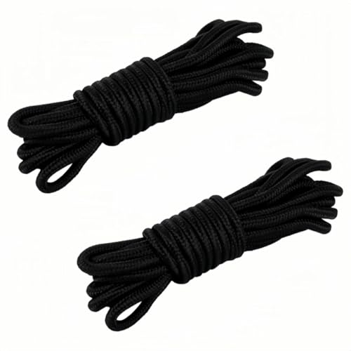 20M Nylon Rope, Black Nylon Rope, 4mm Black Cord, Parachute Cord, Ideal for Crafting, DIY, Camping, Survival, Outdoor Multipurpose Utility