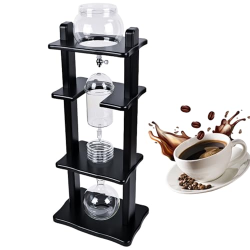 cdpdmai Cold Brew Tower, Cafetera de infusión en frío, Cafetera de Torre de Goteo Cold Brew, Cafetera de Hielo de 1000 ml, gotero Ajustable, preparación Manual para el hogar y la Oficina