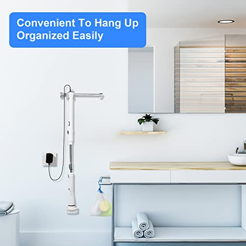 Ropasomic Electric Spin Scrubber, Bathroom Cordless 380Rpm Motorized Cleaning Brush - Replaceable Brush Heads Adjustable Extension Handle,For Tub Shower Sink Stove Tile Grout Wall Windows-Grey #TOP6