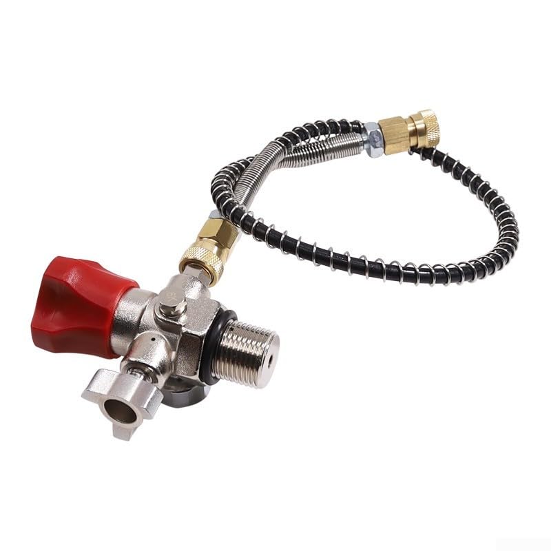 Manometro subacqueo, adattatore da G5/8 a 7/8, tubo di ricarica cilindro, doppio display luminoso, 6000 PSI ad alta precisione, per immersioni subacquee e sport acquatici all'aperto (SFC042)