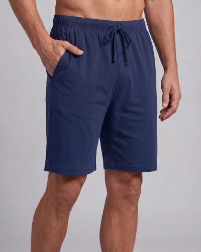 Image of Real Essentials 3 Pack: Mens Cotton Ultra-Soft Knit Sleep Pajama Shorts & Lounge Wear (Available In Big & Tall)