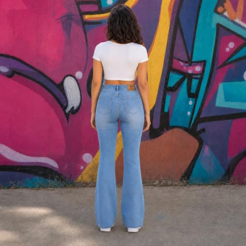 Image of THIRD QUADRANT Women's Wide Leg Fit Mid Rise Jeans || Bootcut Jeans || Wide Leg || Bell Bottom Jean
