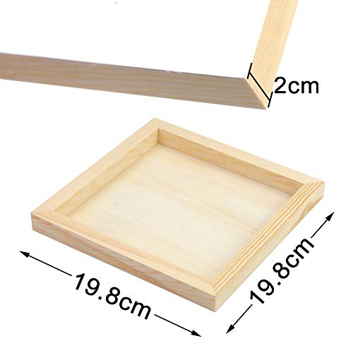 Fireboomoon 6 Pack Square Wood Panels,Unfinished Blank Wooden Canvas Cradled Painting Panel Boards For Craft,Drawing,Painting,Pouring,Wood Burning(8" X 8"/20Cm X 20Cm) #TOP1