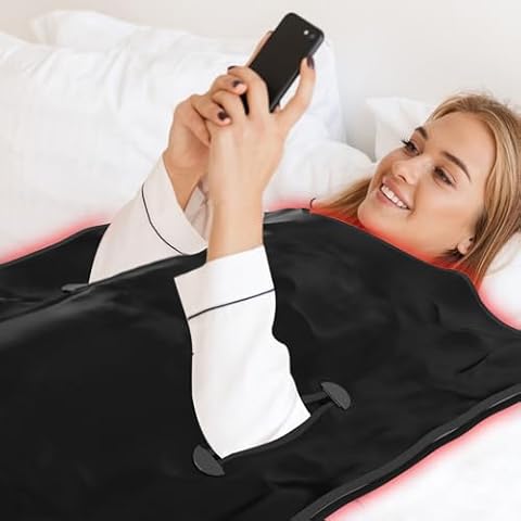 Buyplus Infrared Sauna Blanket, Portable Sauna Blanket for Relaxation, Infrared Blanket Sauna Blanket for Home Use with 95-167°F Temp Range & 30-60 Minutes Timer, 6'Lx2.6'W Cover