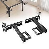 LIASTRON 2 Pack Adjustable Headboard Brackets for Metal Bed Frame & Adjustable Base, Universal Headboard Attachment Adapter, Fits Twin/Full/Queen/King, Headboard & Footboard Extension, Matte Black