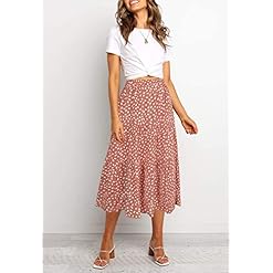 Alternative view of MEROKEETY Women's Boho Leopard Print Skirt Pleated A-Line Swing Midi Skirts