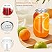 Solustre 10Pcs Plastic Canning Jars with Lids Clear Portable Juice Bottles for Soda Smoothies Beverages Storage Containers 5.11X2.75X2.36In