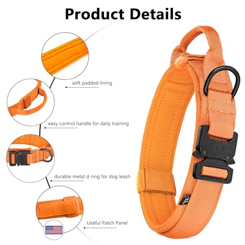 image for DAGANXI Tactical Dog Collar, Adjustable Military Training Nylon Dog Co