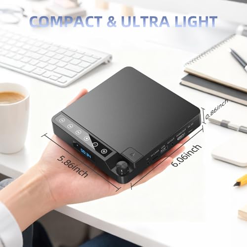 Image of Desobry Mini DVD Player for TV, All Region Free, 1080P HDMI, USB /TF | Compact flip-top design, 1080P HDMI output, USB /TF up to 32GB, PAL /NTSC, HDMI and RCA cables included