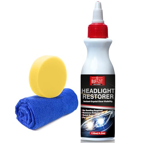 BUFFZIT Headlight Cleaner & Restoration Kit, Instantly Removes Oxidation,...
