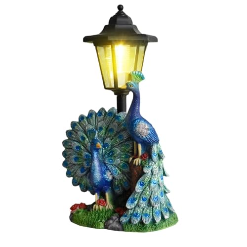 Statue de jardin oiseau en résine et bougie pour déco extérieure - 2