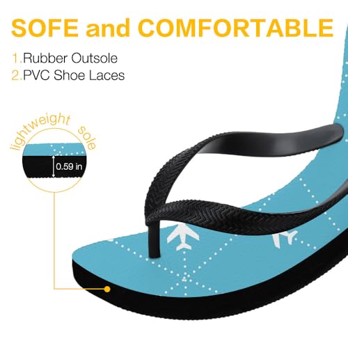 Flip Flops for Women Men Non Slip Rubber Yoga Mat Beach Funny Print Flat Thong Sandals Lightweight Comfy Casual Walking Pool Shower Shoes Waterproof Indoor House Slippers Two-Tone Footwear3