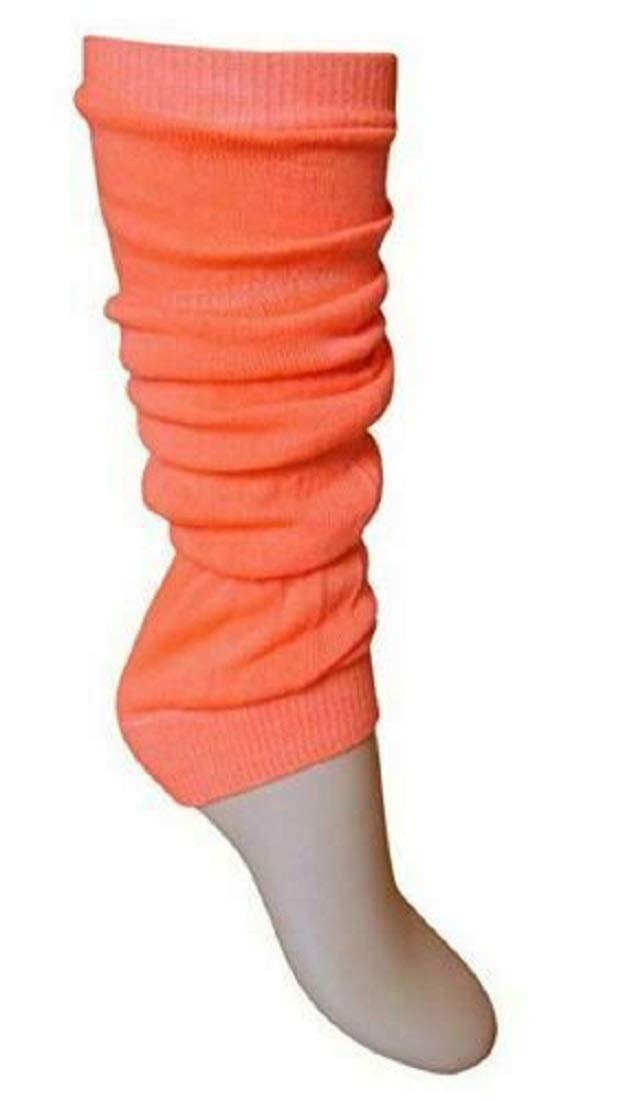 Hiffy Girls Neon Orange Kids Plain Leg Warmer School Dance Wear Legwarmer Tutu Fancy (Neon Orange)