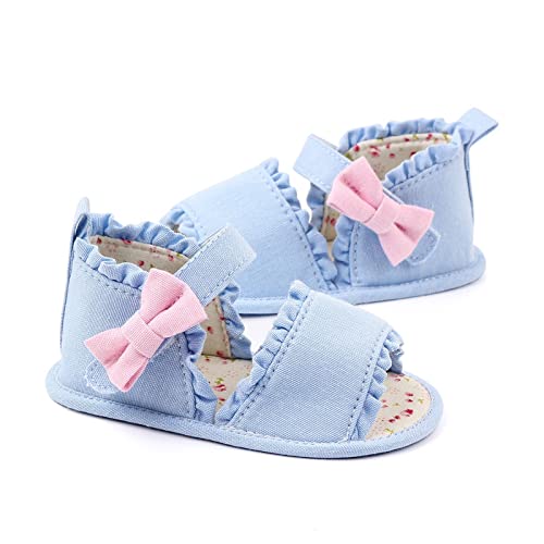 Newborn Infant Girls Open Toe Sandals Summer Sneakers Cute Colorful Bow Casual Sticky Straps Walking Shoes 20254