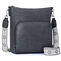 Roulens Umhängetaschen für Damen, Weiches Veganes Leder Mittelgroße Crossbody Bags, Schulterhandtasche mit Reißverschluss Geldbörsenfach auf der Vorderseite