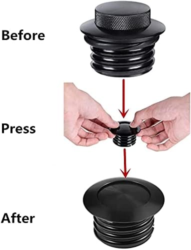 Miniatura 3 de Harley Flush - Tapa de almacenamiento de gasolina, tapa de tanque de combustible en el sentido de las agujas del reloj, tapa de gas negra emergente