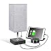 USB Bedside Table Lamp, Aooshine Modern Table & Desk Lamp, Solid Wood Nightstand Lamp with Grey Fabric Shade, Ambient Light and 2 Useful USB Charging Port Perfect for Bedroom, Living Room or Office