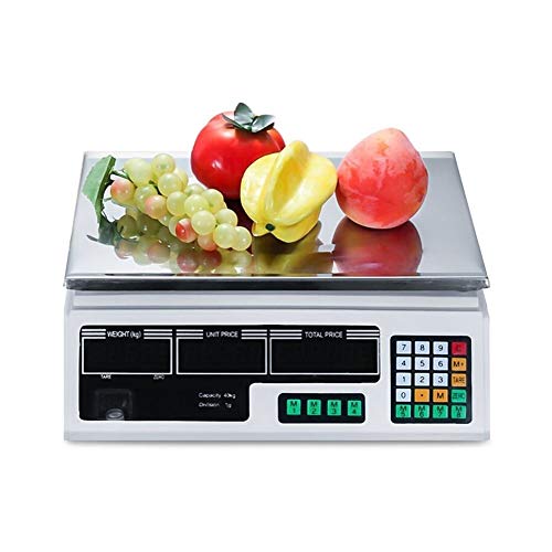 Báscula digital comercial 40kg/1g capacidad con doble pantalla miniatura 1