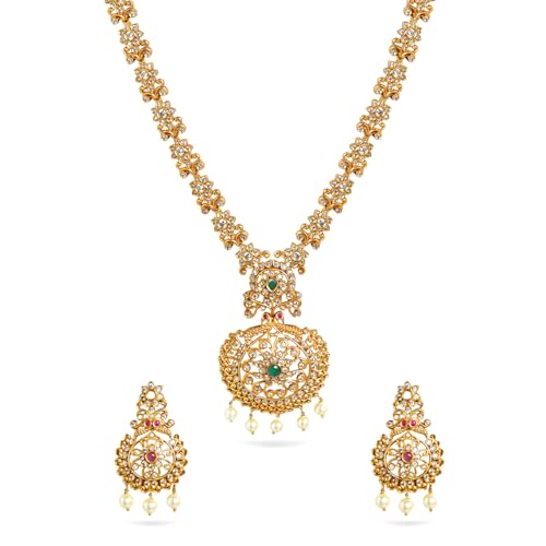 Image of Rubans American Diamond Zirconia Necklace Set Traditional Stylish Jewellery Gift for Women & Girls