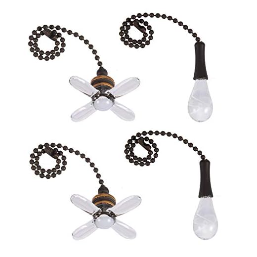 MySixKeen 2Set glas klar fläktlampa hänge med 6 tums brons ton kedja belysning takfläkt dekorativ