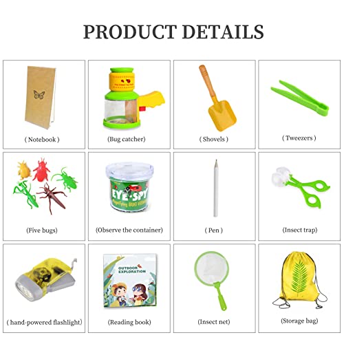 Conjunto de brinquedos de captura de insetos, Kit de exploração ao ar livre para aventura ao ar livr