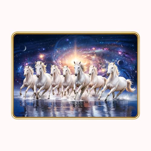 Image of 7 Running Horses Vastu Photo Frame, 8x12 Inch