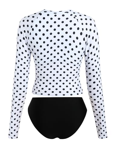 Image of ZAFUL Womens Rash Guard Swimsuits Long Sleeve Sun Protection Bathing Suit Tropical Swim Shirts with Briefs