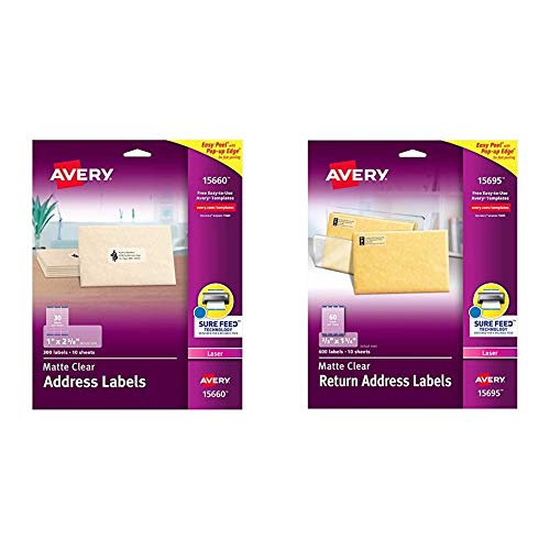 Avery Clear Address Labels for Laser Printers with Sure Feed, 1